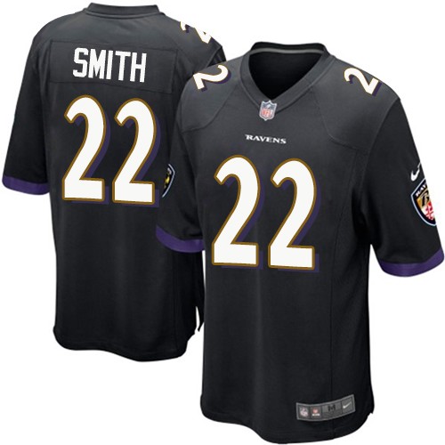 Men's Game Jimmy Smith Nike Jersey Black Alternate - #22 NFL Baltimore Ravens